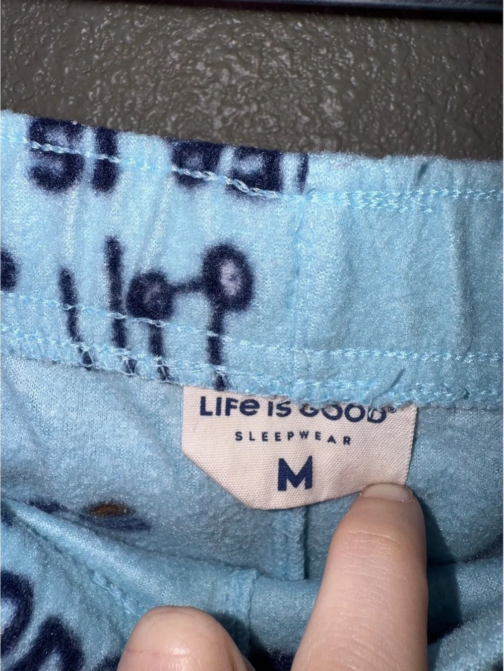 Life is Good Light Blue Fleece Sleepwear Pants Medium
